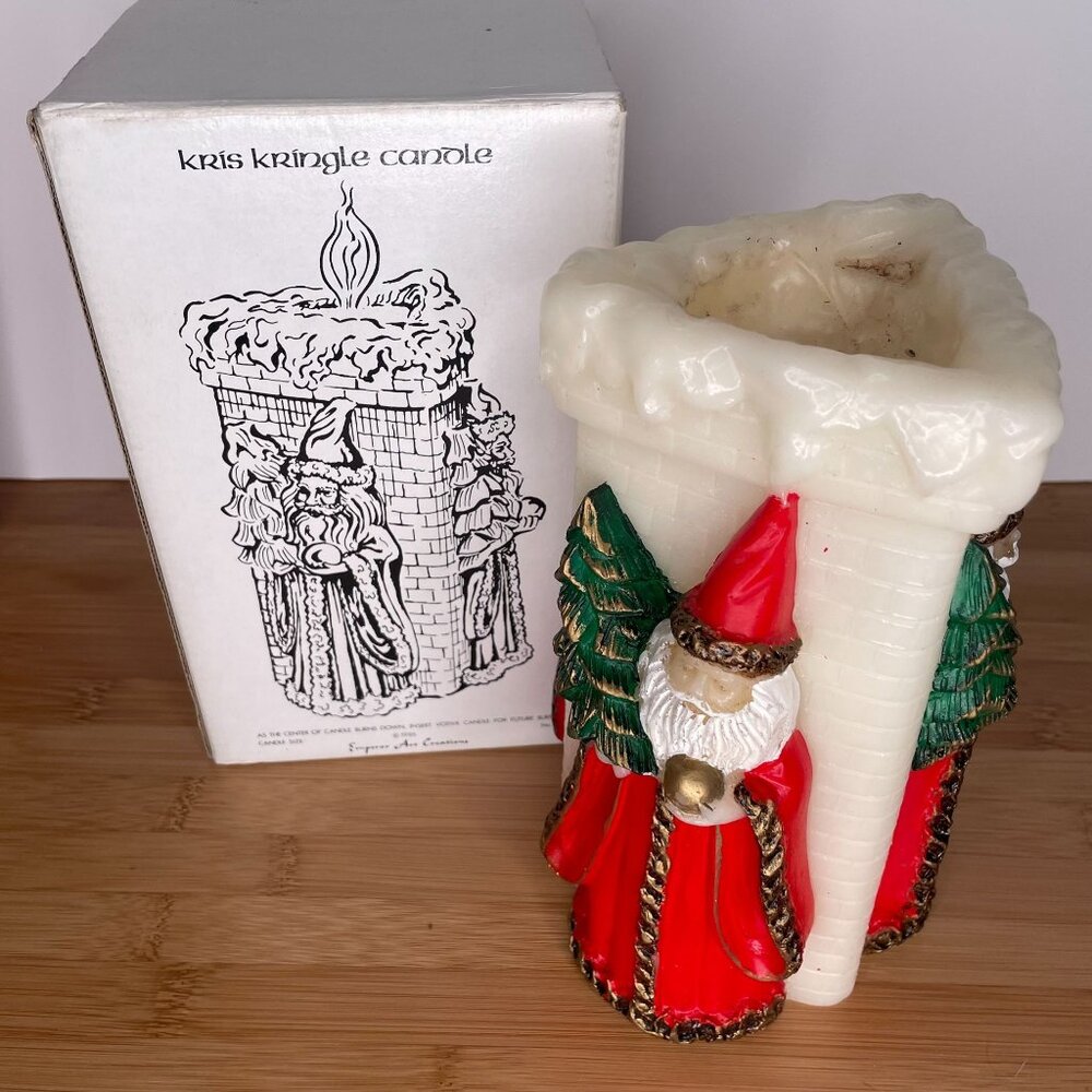 VTG Kris Kringle Candle Figurine Santa Chimney Design Emperor Art Creations 1986